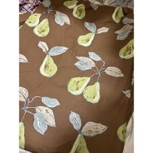 Garnet Hill Twin Cotton Duvet Cover Brown Green Pear Print Portugal